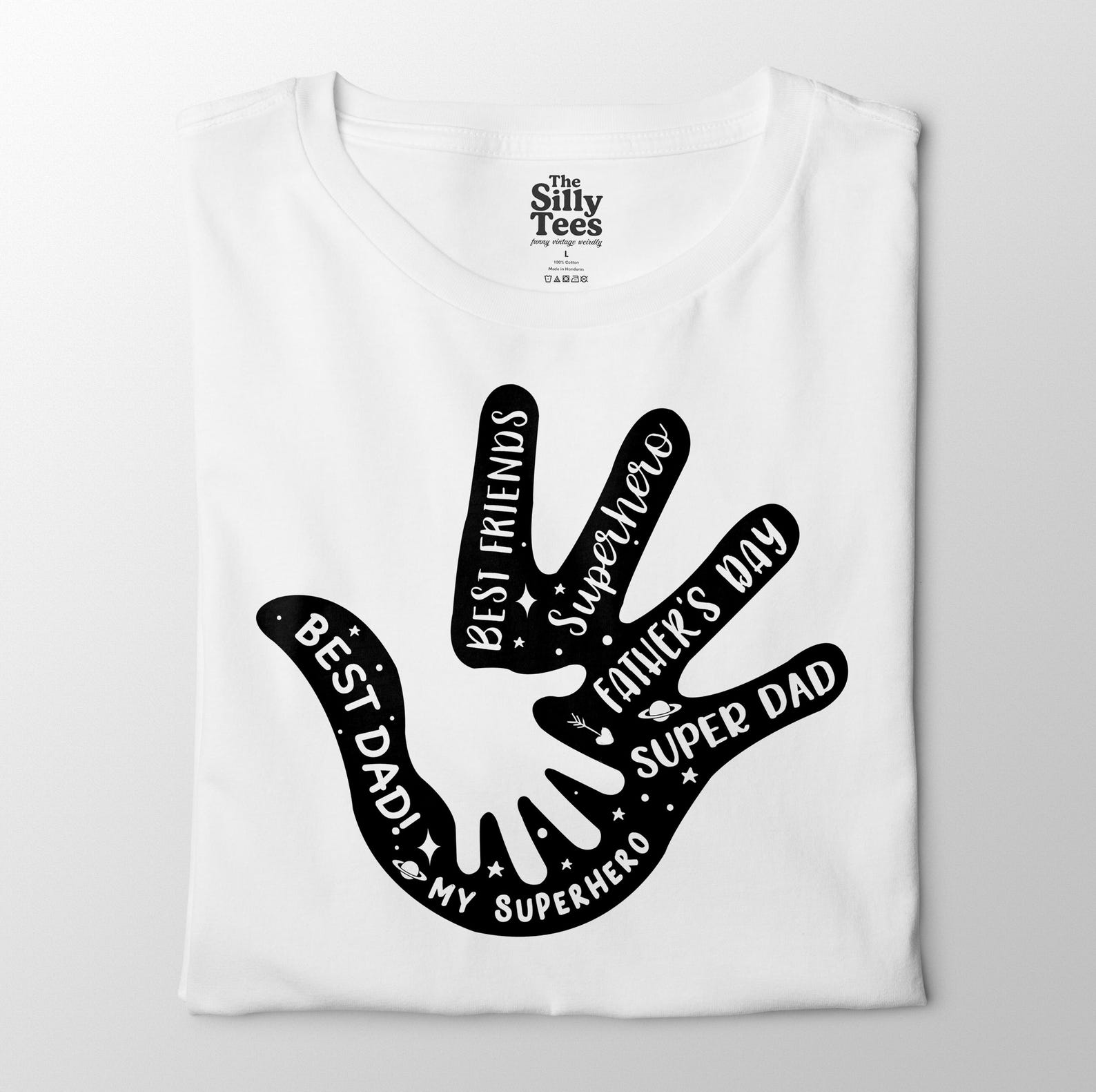 Father s Day Handprint Shirt, Superhero Dad & Kid Tee 2XL