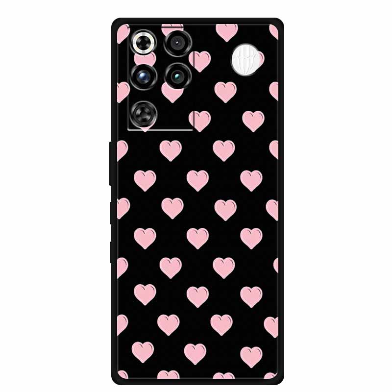 For ZTE Nubia RedMagic 11 Pro 5G Case 3D Emboss Flowers Relief Soft Black Silicone Back Cover For ZTE Nubia RedMagic 11Pro Funda