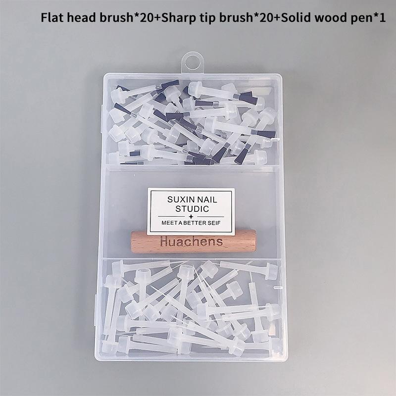 40/60 Pcs Nail Polish Brush With Double Head Pen Can Replacement Head Brush Nail Brush Liquid Applicators Manicure Tools