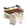 Under Cabinet Hanging Organizer Rack - Multi-Purpose Storage Shelf for Towels, Cutting Boards, Pot Lids and Kitchen Tools
