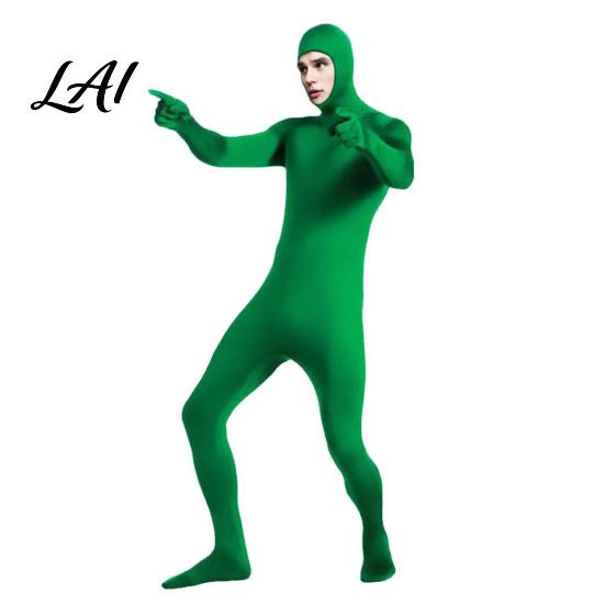Stretchy Spandex Bodysuit Full Body Zentai Suit for Men Women Open Face Halloween Cosplay Solid Color Bodysuit Adults Unitard Costume Party,