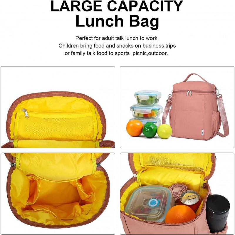 Large Capacity Insulated Lunch Bag Portable Waterproof Box Handheld Or Backpack Outdoor Picnic Work Daily Use