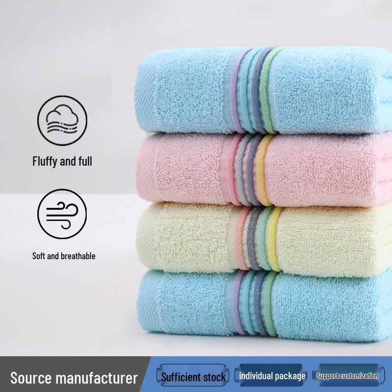 Embroidered Soft Cotton Face Towel - Thick, Absorbent, and Quick-Drying