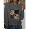 Ladies' Spring and Autumn Clothing Colorful Tree and Butterfly Printed T-shirt Long Sleeve Round Neck Casual Top