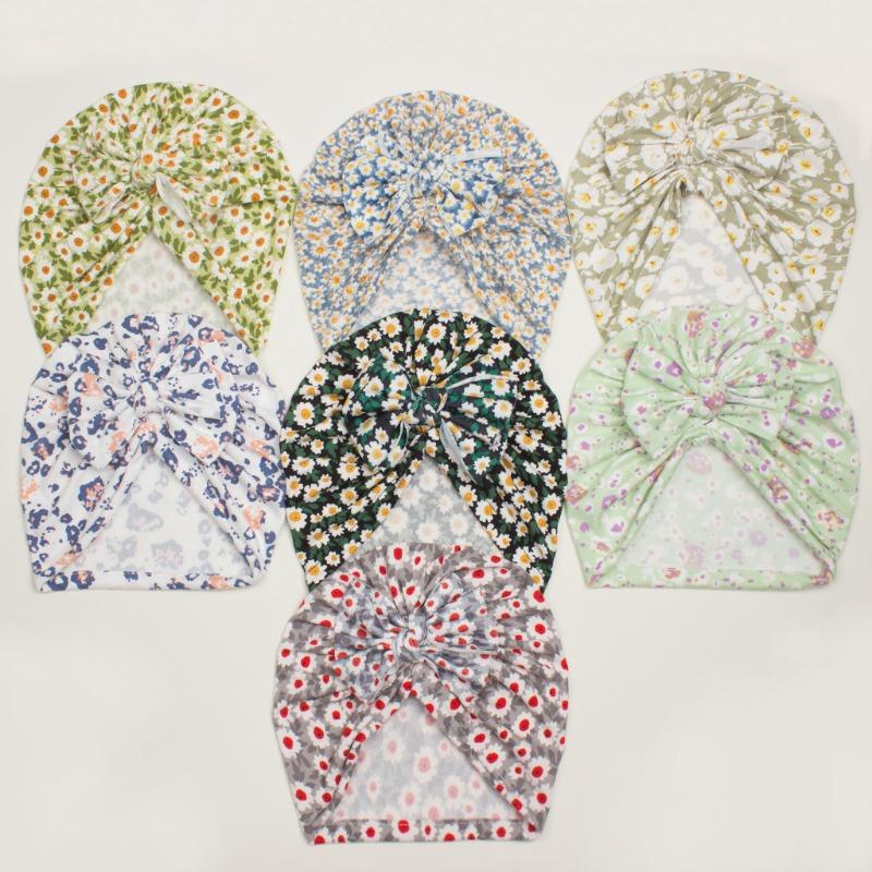 New Creative Cute Baby Bow Hat, Summer Thin Printed Baby Hat, Baby Fetal Hat
