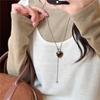 Spotted Tiger Eye Stone Mushroom Brown Heart Star Cross Flower Pendant Long Clavicle Chain Necklace Women Exquisite Accessories