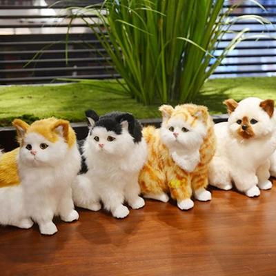 Tier Realistische Katze Stoffpuppe Sitzende Haltung Lebensechte Katze Plüschtier Heimdekoration
