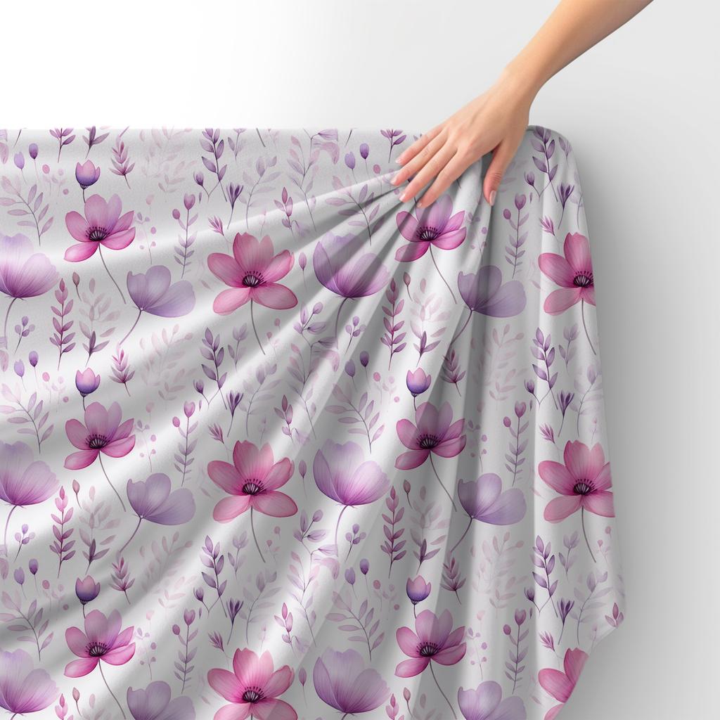 Royal Samt Stoff Polyester Zum Nähen - Motiv Blumen - Rdx2679