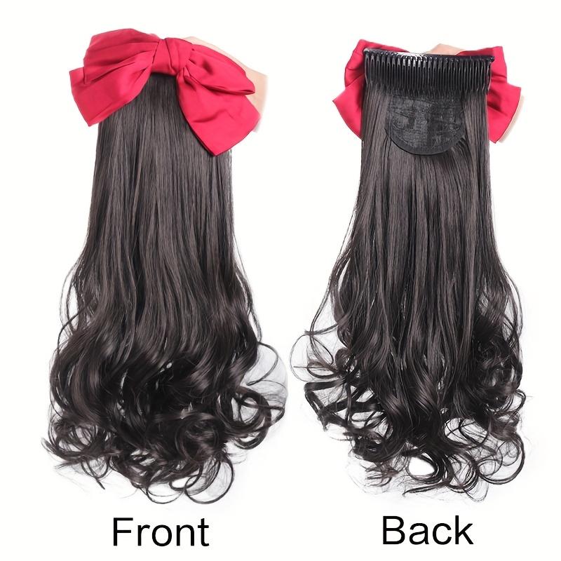 Synthetic Retro Ponytail with Comb Europen Princess Curly Puff Ponytail Clip in Hair Tail Natural False Hair Extension