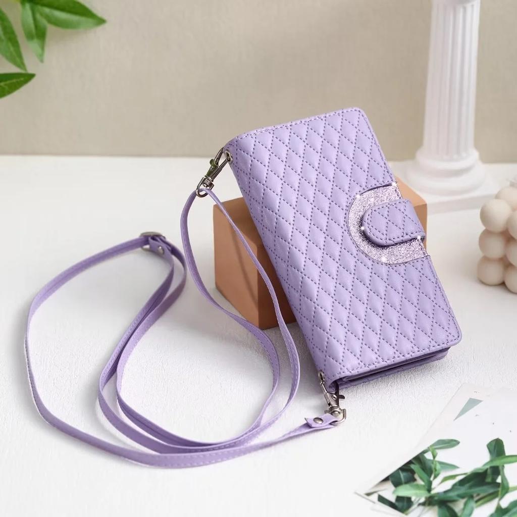 Long Lanyard Zipper Wallet Phone Case for Samsung Galaxy S25 S26 Ultra S24 S23 FE S22 Plus S21 S20 Note 20 Flip Leather Cover