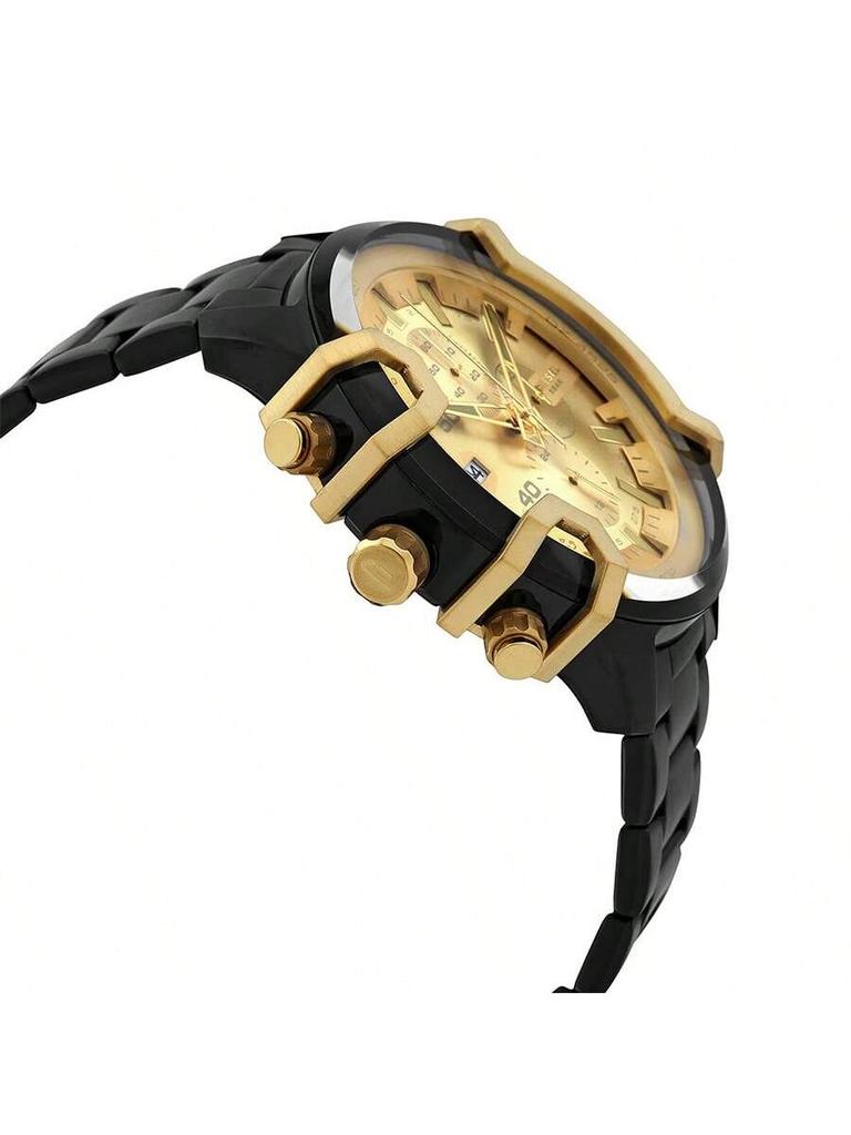 Timer-Modell lässige modische Herren-Quarzuhr DZ4525, gefertigt aus schwarzem Edelstahl, mit rundem Zifferblatt und spiegelnder Oberfläche mit Farbverlauf Armbanduhr.