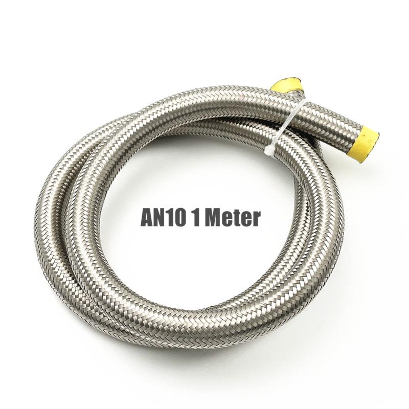 AN4-AN12 Stainless Steel Universal 1 Meter Oil Hose Pipe Braided Fuel Line Turbo Oil Cooler Hose