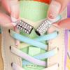 Elastic Round Printed Shoe Laces Diamond Metal Buckle No Tie Shoelaces Without Ties Shoelace for Sneakers Woman Man Shoestrings
