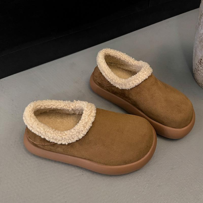 Wool Version~ Fur Integrated Snow Boots for Women, New Thick Soles In Winter, Heightened Two Women Wearing Large Potato Thickened Cotton Shoes