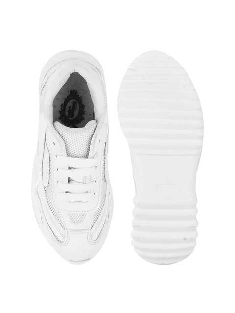 Chunky Platform Sneakers for Women Colorblock || Lace-Up Athletic Shoes with Wavy Sole Design Casual and Party