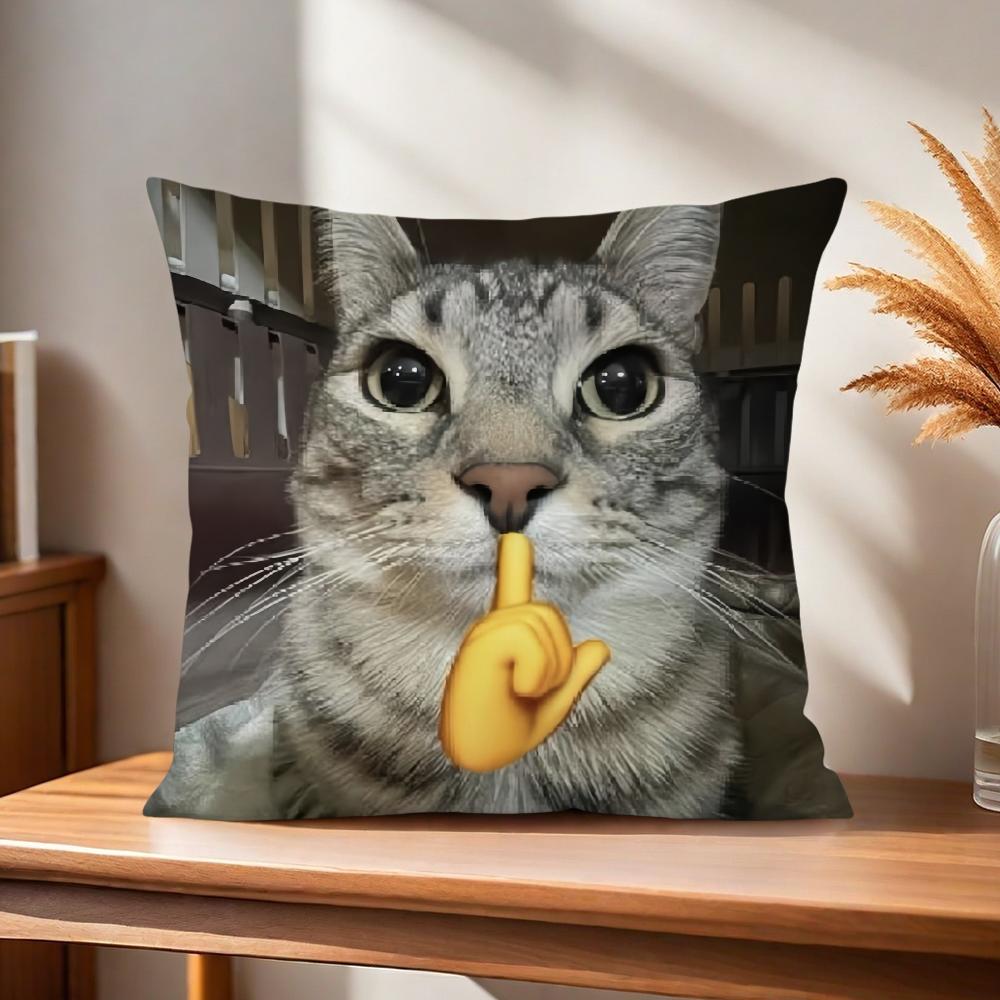 cushion cover Comfortable soft cat funny Pillow Case for Sofa meme Living Room Home office Decor and Protective Covers