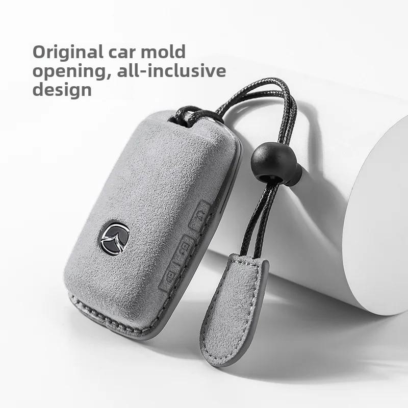 Mazda Car Key Cover Premium Leather Flip Key Case Compatible with Mazda 3 4 5 Models Auto Accessories Shell Buckle Bag