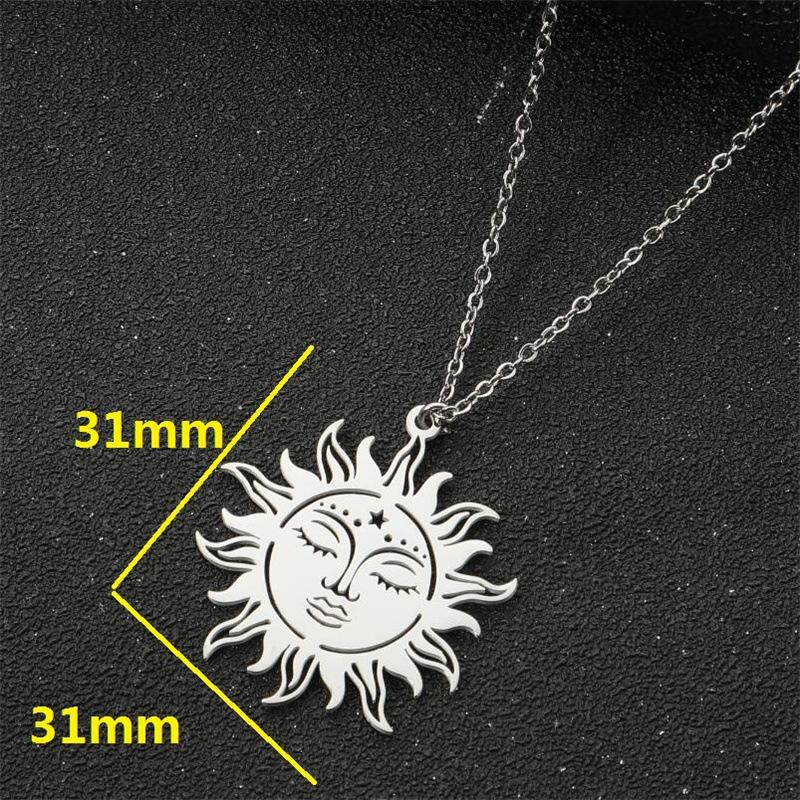 Stylish Stainless Steel Ancient Greek Sun Muse Pendant Necklace Gothic Vintage Necklace