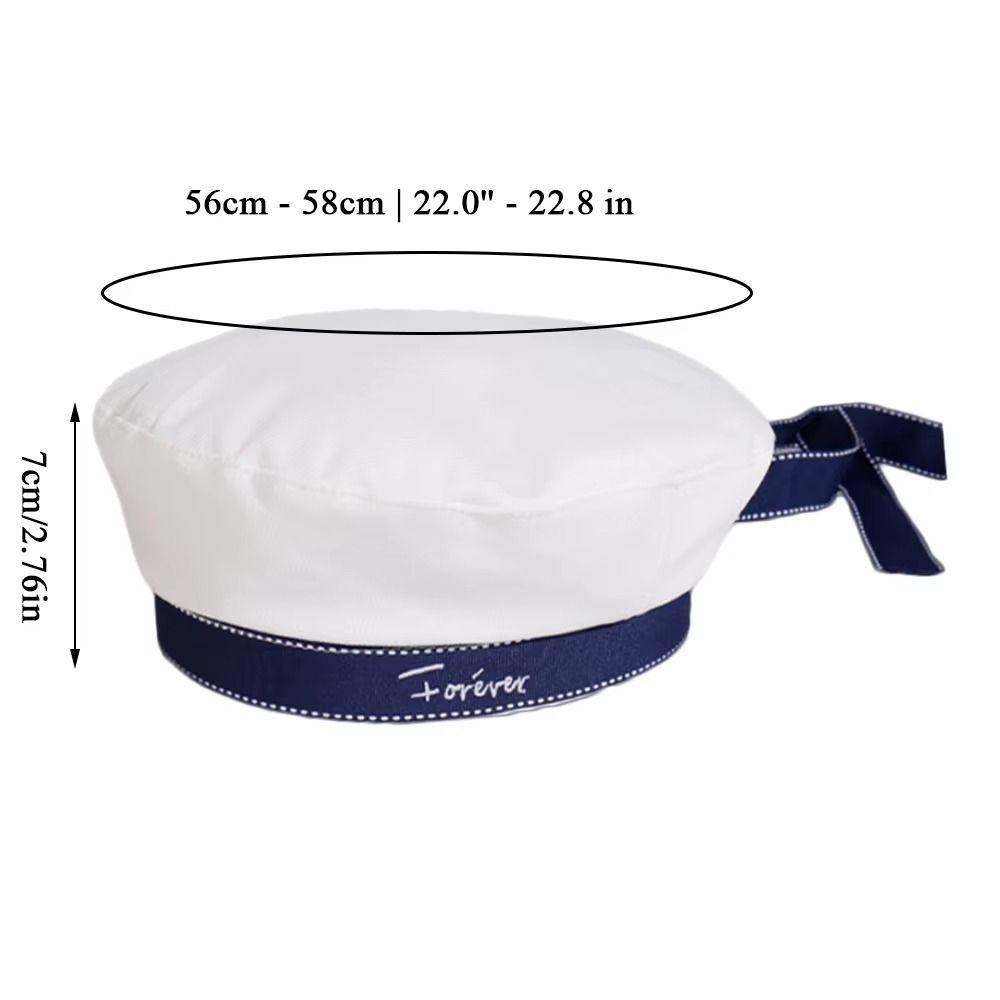 Japanese Style Beret Hat Ribbon Bowknot Uniform Hat Sweet Sailor Hat for School Stage Performance