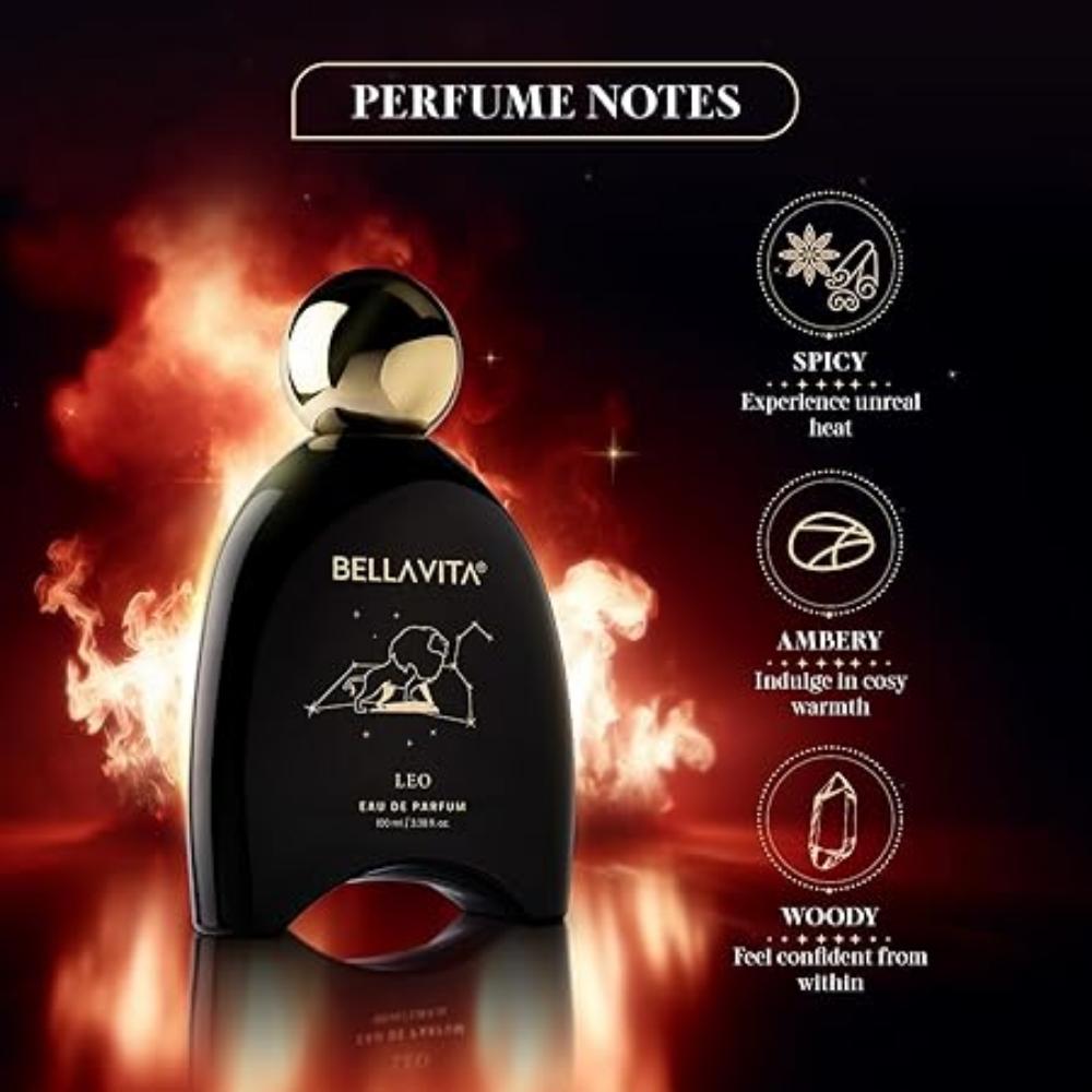 BELLAVITA Zodiac Collection Leo |EDP 100ml | Cinnamon, Cedarwood | Spicy, Woody & Vanilla Premium Unisex Fragrance for Men and Women