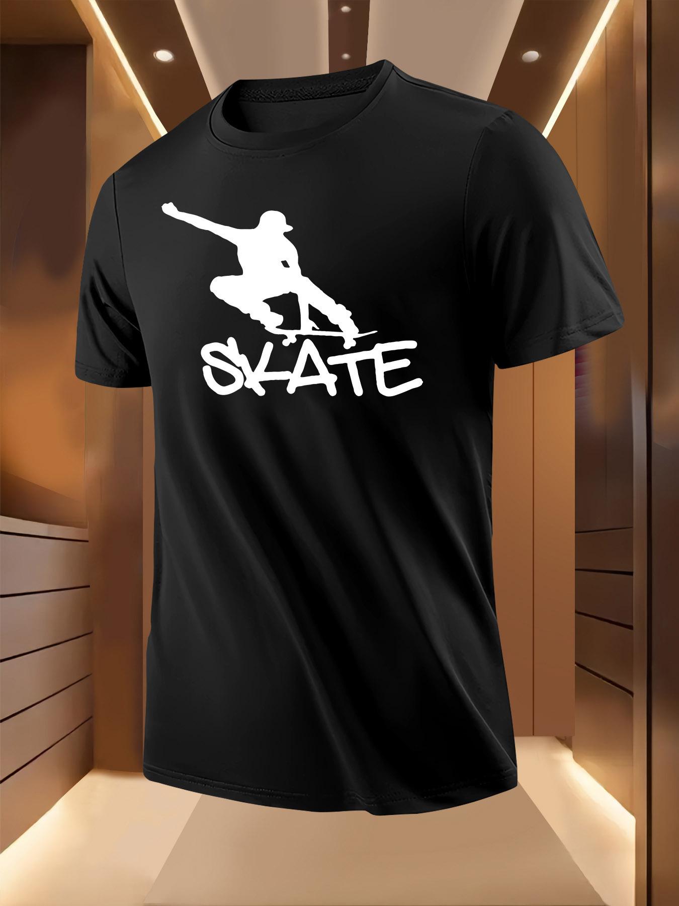 Summer Tshirt with Skateboarder Print - Breathable M