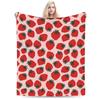 Strawberry Blanket Fleece Summer Fruit Portable Lightweight Throw Blankets for Sofa Outdoor Bedspread