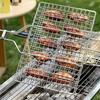 BBQ Grill Basket Hamburger Grill Rack Barbecue Meat Clamp Net Grilling Tool Outdoor BBQ Accessories