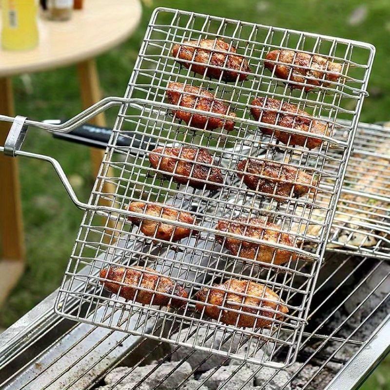 BBQ Grill Basket Hamburger Grill Rack Barbecue Meat Clamp Net Grilling Tool Outdoor BBQ Accessories