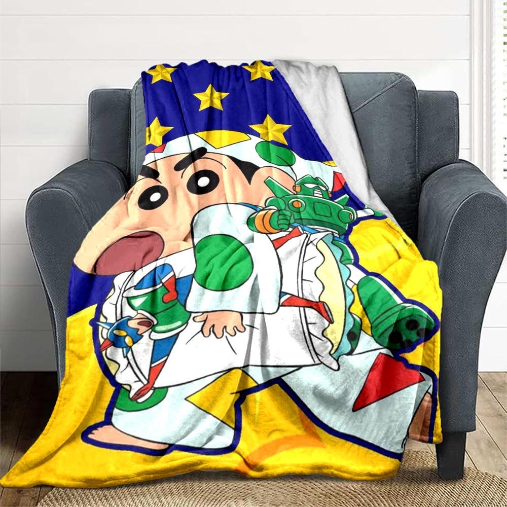 1PC Crayon Shin chan Blanket Lightweight Flannel Throw Blanket for Sofa, Bed, Travel, Camping, Livingroom, Office, Couch