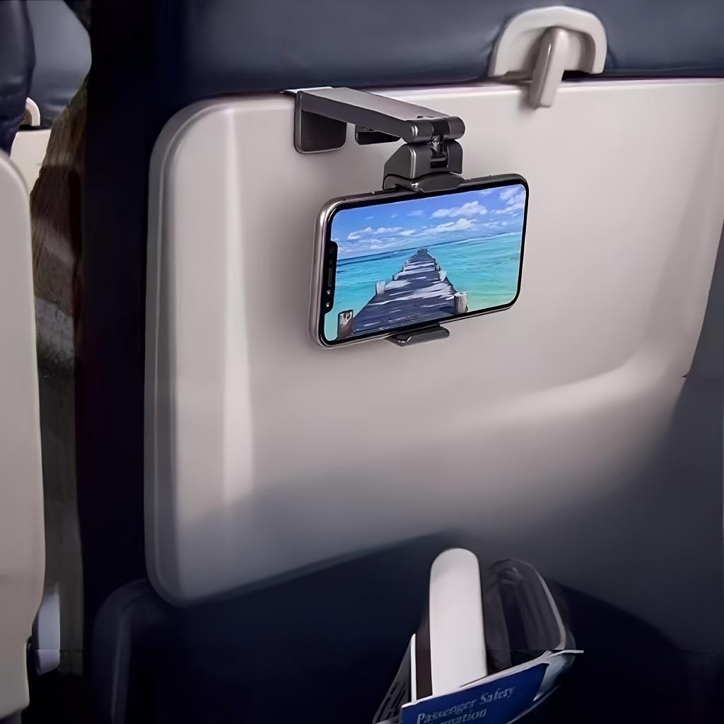 2 Flugzeug-Telefonhalterungen - Langlebige Reise-Ständer, die sich um 360° drehen, für freihändiges Betrachten in Autos und auf Schreibtischen, Reise-Zubehör, In-Flight-Unterhaltung