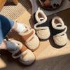 Niedliche Lammwolle Damen Baumwollschuhe 2024 neu Flach Verdicken Plüsch Klettverschluss Damen Stiefeletten Winter Komfort Rutschfest Schneestiefel