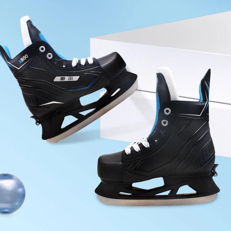 

Регулируемые ботинки для фигурного катания на льду, зимние уличные роликовые коньки для взрослых и детей, теплые ботинки для фигурного катания для начинающих 39-42 чёрный
