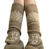 Sweet Christmas Leg Warmers Knitted Leg Sleeves Harajuku Long Leg Socks Winter Warm Boot Cuffs Toppers for Womens Girls