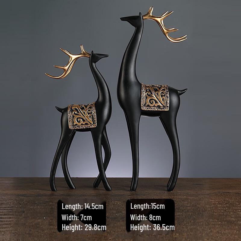 TLAKEHO Golden Pair of Deer Home Decor Ornament