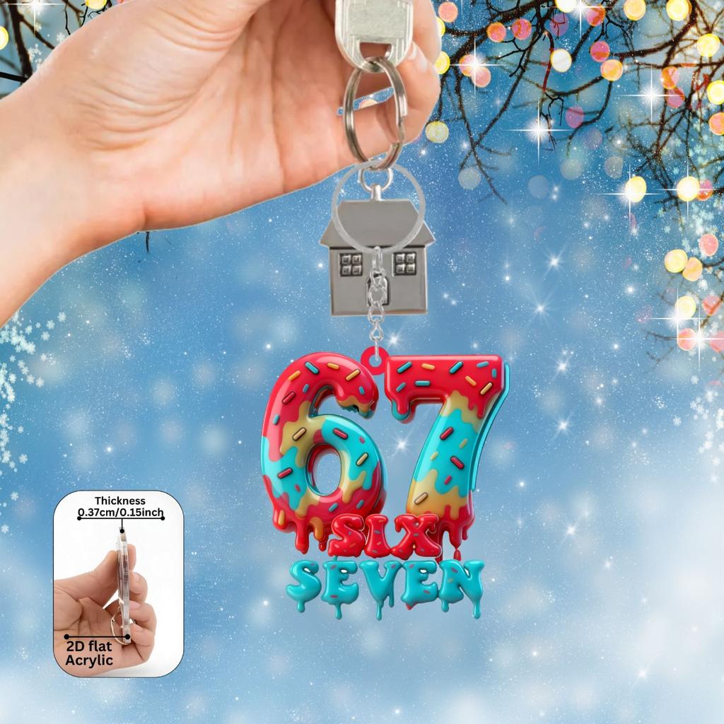 2D flat acrylic keychain - multiple colors available, perfect for backpack decoration and car key pendant