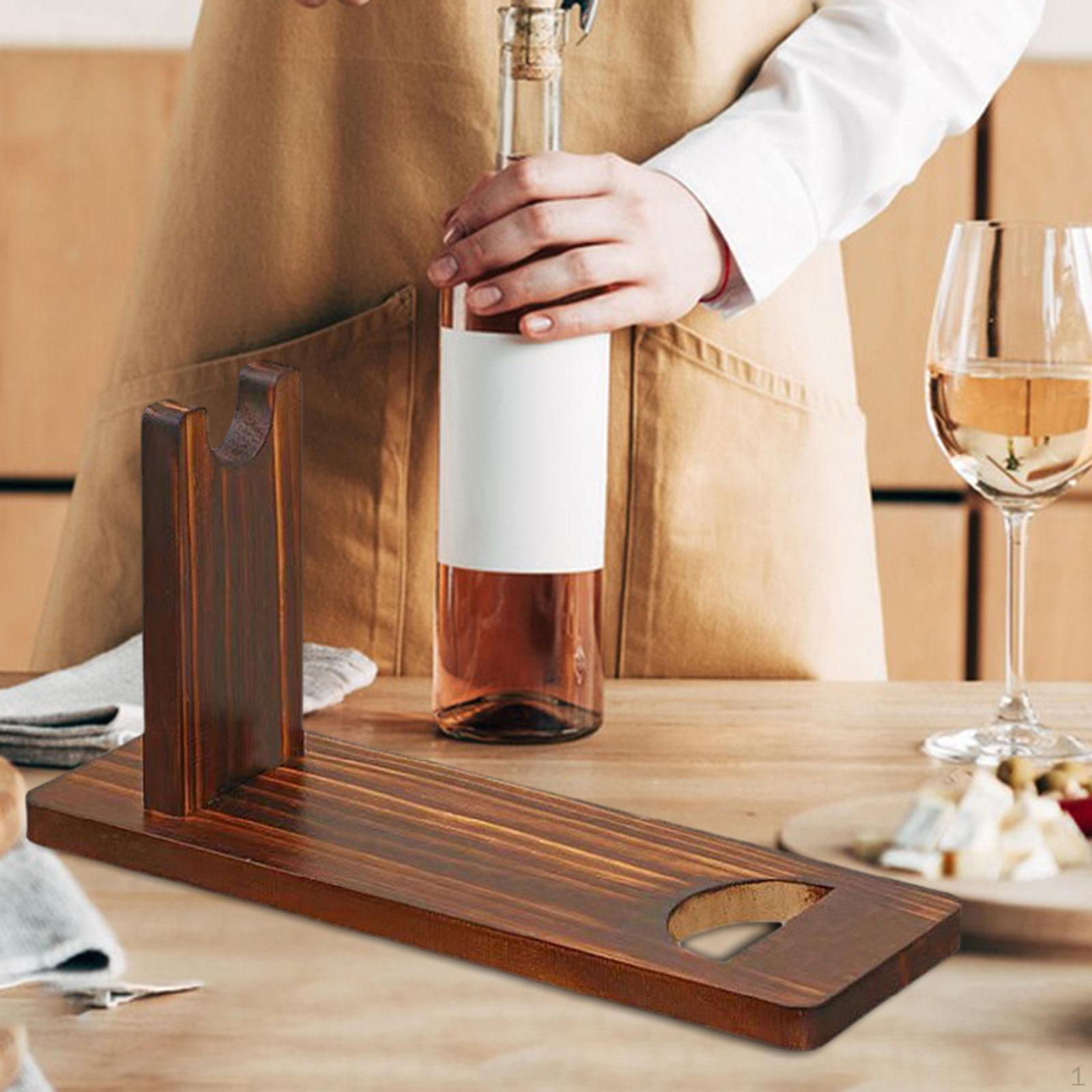 

Countertop Wine Bottle Holder, Handmade Wooden Holder for Lovers Gifts