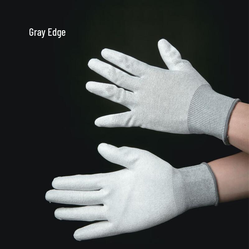 Langmei Anti-static Carbon Fiber Finger Coated Work Gloves