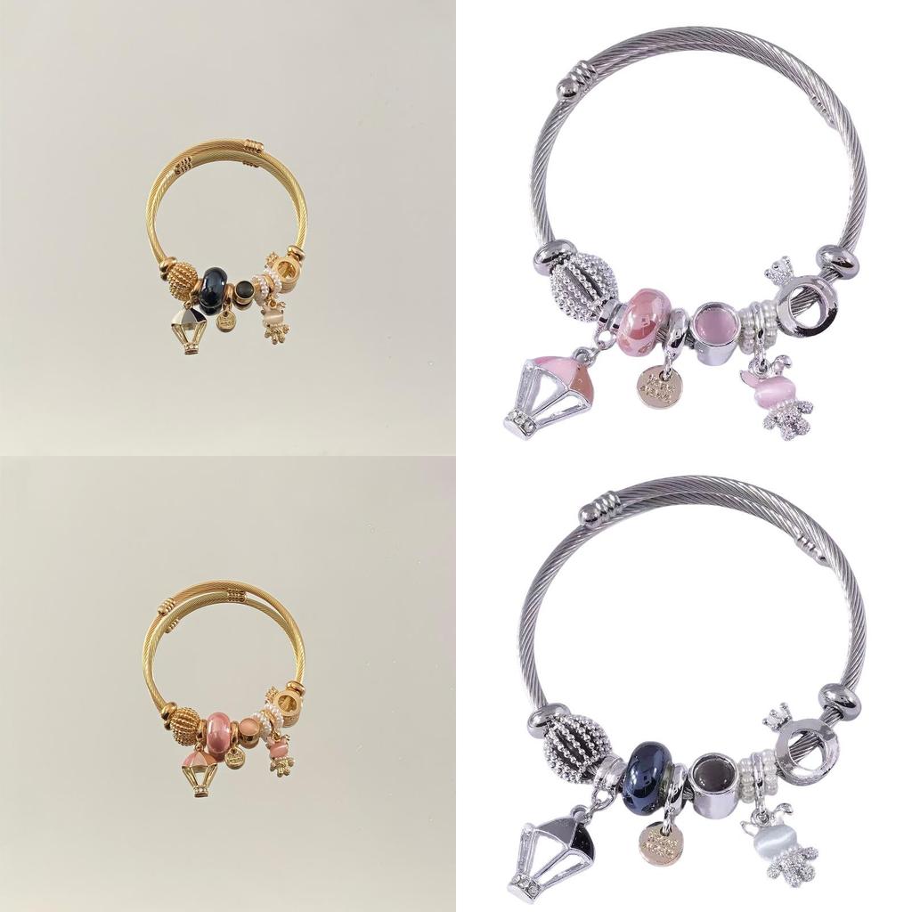 Stainless Steel Bracelet For Women With Bunny Pendant Elegant Jewelry For Gift Giving