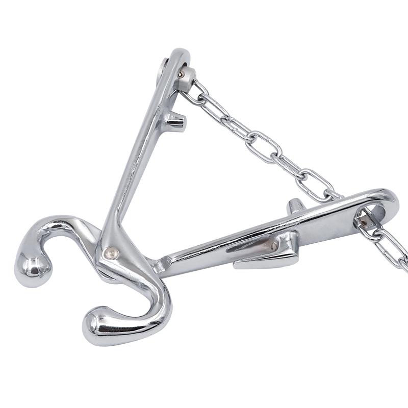 1pcs Cattle Nose Plier with Chain Stainless Steel Cow Traction Clamp Cow Nose Fixed Nose Bovine Piercing Device Drilling Tool