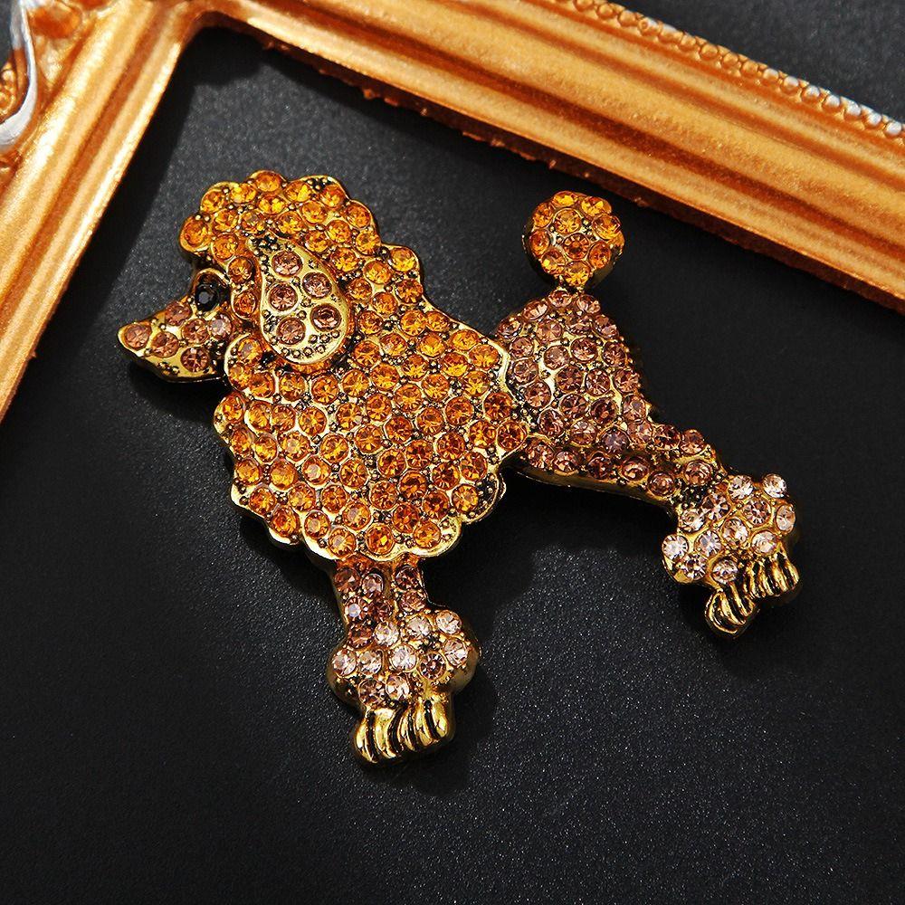 Luxury Animal Brooch Pins Sparkling Jewellery Pins Fashion Poodle Dog Brooches Wedding