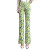 Summer Fashion Slimming Women's Stretchy Plaid Micro Flare Pants with Elastic Waist