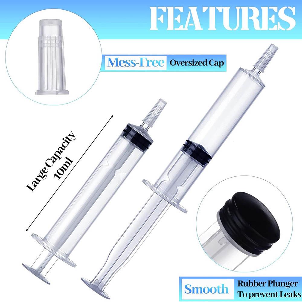 50-100pcs Syringes with Cap 10 ml 0.34 oz Reusable Plastic Syringes Durable for Nurses Graduation Bachelorette Summer Parties
