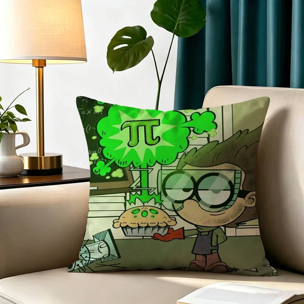C-Cartoon The Loud House Square Double-Sided printed Pillow Case Bedroom Bedside Pillow Sofa Cushion Cover