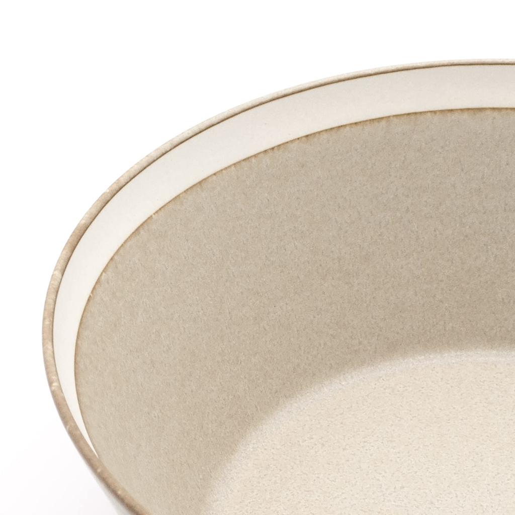 Yumiko iihoshi Porzellan x Kimura Glasware Schale L ca. 7 cm hoch x hergestellt in Produktnummer 255329 Geschirr, (sandbeige) / matt, 18,5cm