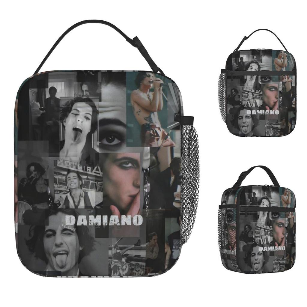 Damiano David Lunch Bag School Lunch Box For Child Casual Print Thermal Tote Handbags Waterproof Convenient Cooler Bag