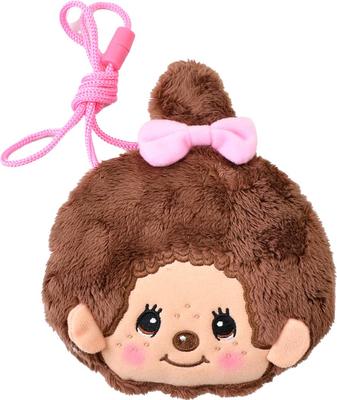 Monchhichi Neck X X Pouch, Monchhichi-chan, Size Approx. W13.5 D2.5 H12.5 Cm, MC-0003GL