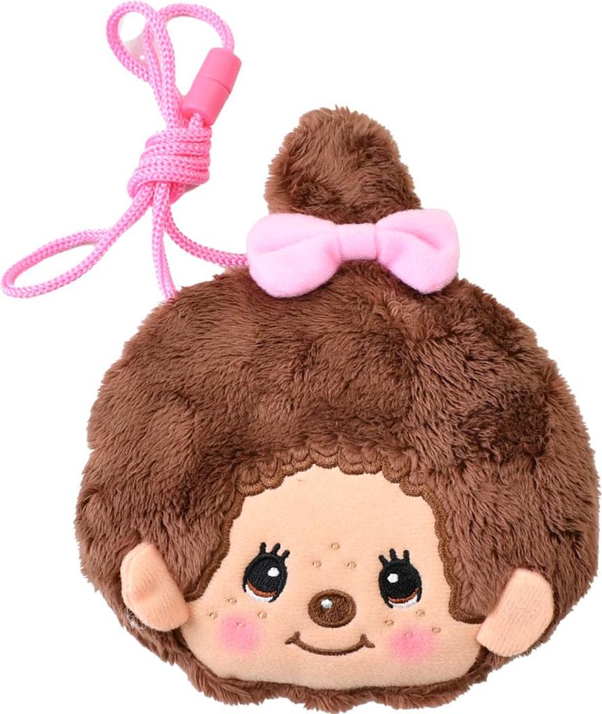 Monchhichi Neck x x [Unique] Pouch, Monchhichi-chan, Size Approx. W13.5 D2.5 H12.5 cm, MC-0003GL