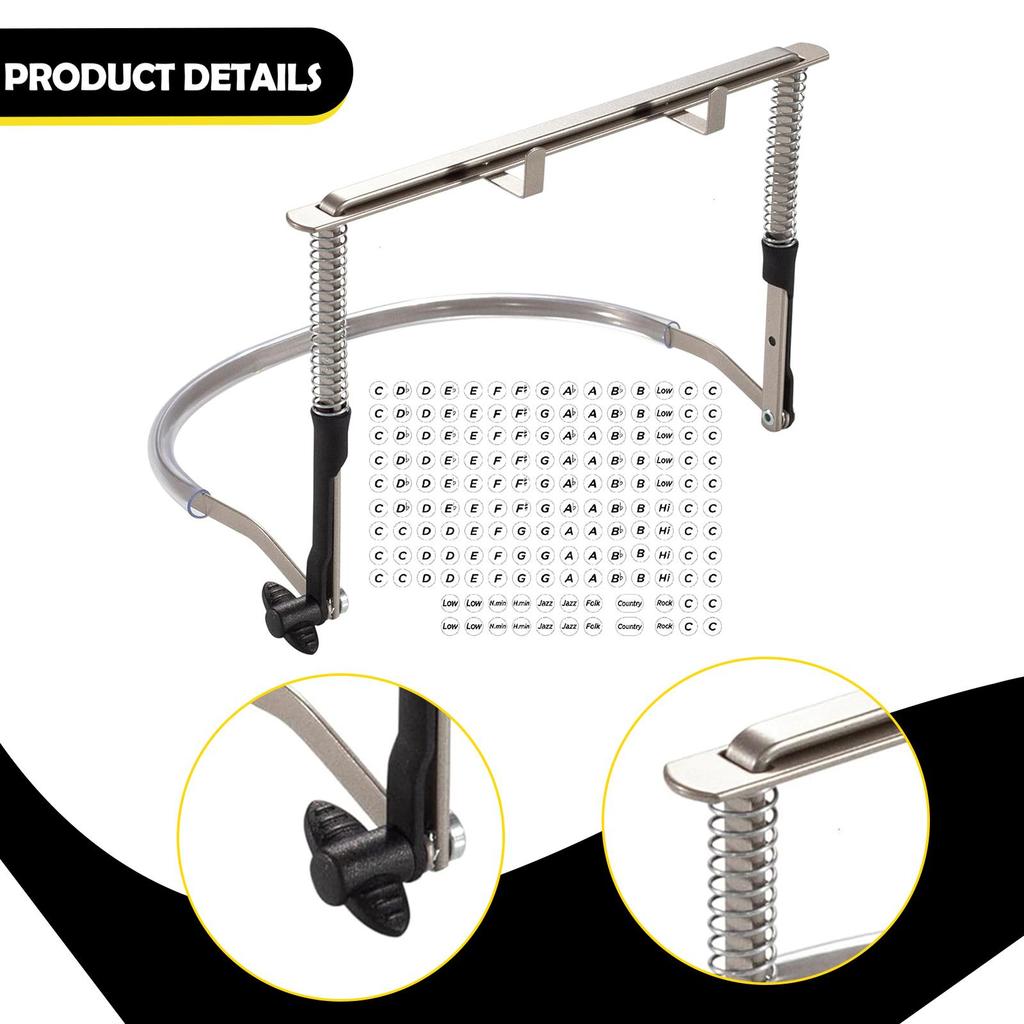 24 Hole Harmonica Holder Portable Sturdy Hands Free Rack Harp Neck Brace, Adjustable for Travel, Practice, Concert Beginners