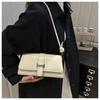 French Chic Faux Leather Baguette Bag Trendy Shoulder Armpit Crossbody Purse