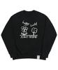 GRAVER [Unisex] Drawing Happy Lucky Smile Sweatshirt_Black